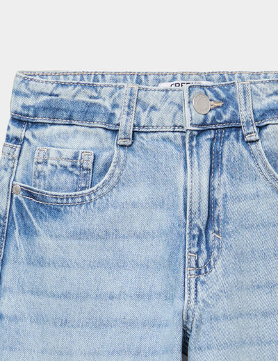 Jean large 5 poches taille ajustable denim triple stone fille