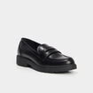 Mocassins semelle épaisse crantée noir femme