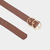 Ceinture avec double boucle marron fonc&eacute; femme