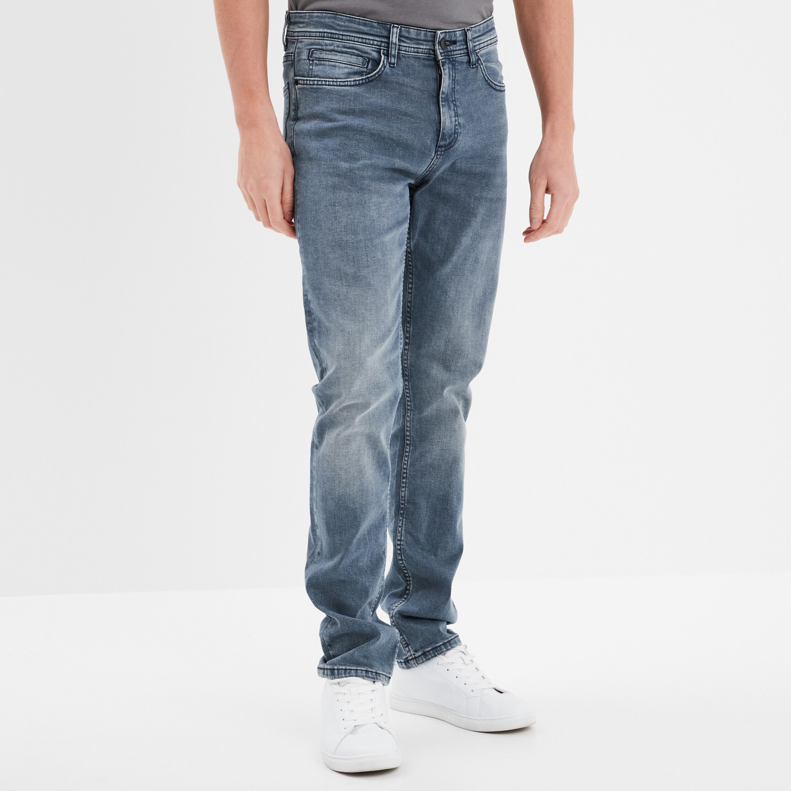 Jeans straight 5 poches Liberto bleu gris homme LIBERTO