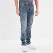 Jeans straight 5 poches Liberto bleu gris homme