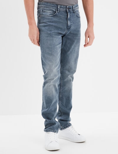 Jeans straight 5 poches Liberto bleu gris homme