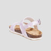 Sandales plates à boucle violet fille
