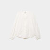 Blouse droite col tunisien coton blanc femme