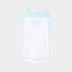 Chemise de nuit col en V coton bleu turquoise fille