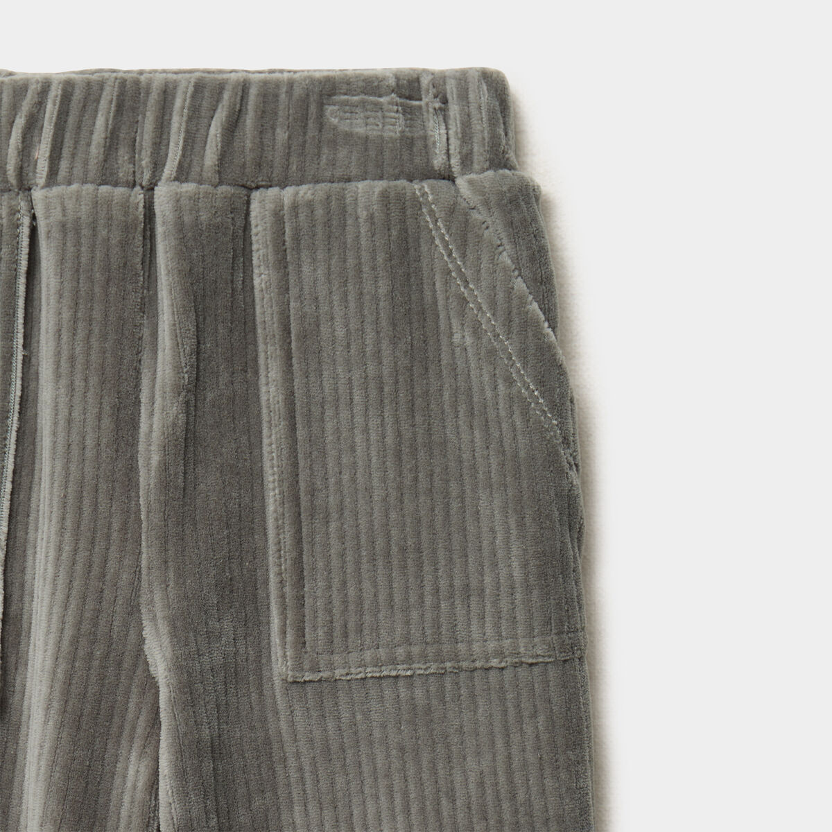 Pantalon effet velours c&ocirc;tel&eacute; vert kaki b&eacute;b&eacute; gar&ccedil;on
