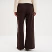 Pantalon large fluide taille &eacute;lastiqu&eacute;e marron fonc&eacute; femme