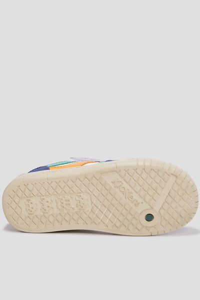 Tennis basses en cuir Kickers Windo blanc garçon