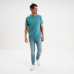 T-shirt en coton manches courtes bleu pétrole homme
