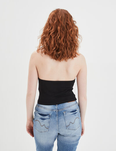 Débardeur cropped dos nu Creeks noir femme