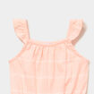 Combishort &agrave; bretelles et volants orange fluo b&eacute;b&eacute; fille