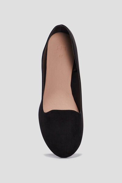 Ballerines esprit mocassins plates noir femme