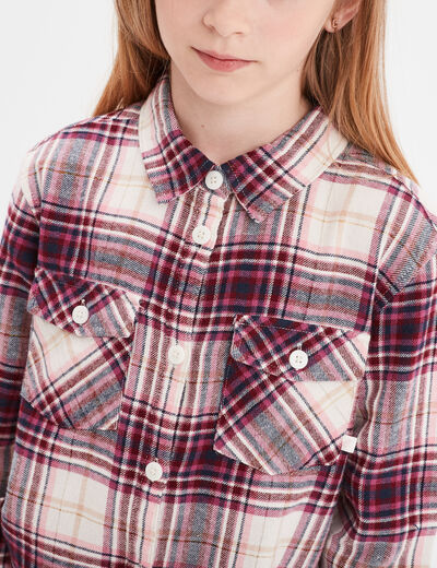 Chemise manches longues beige fille
