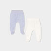 Lot 2 pantalons effet velours coton blanc b&eacute;b&eacute;