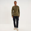 T-shirt manches longues vert kaki homme