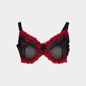 Soutien-gorge corbeille en dentelle rouge femme grande taille