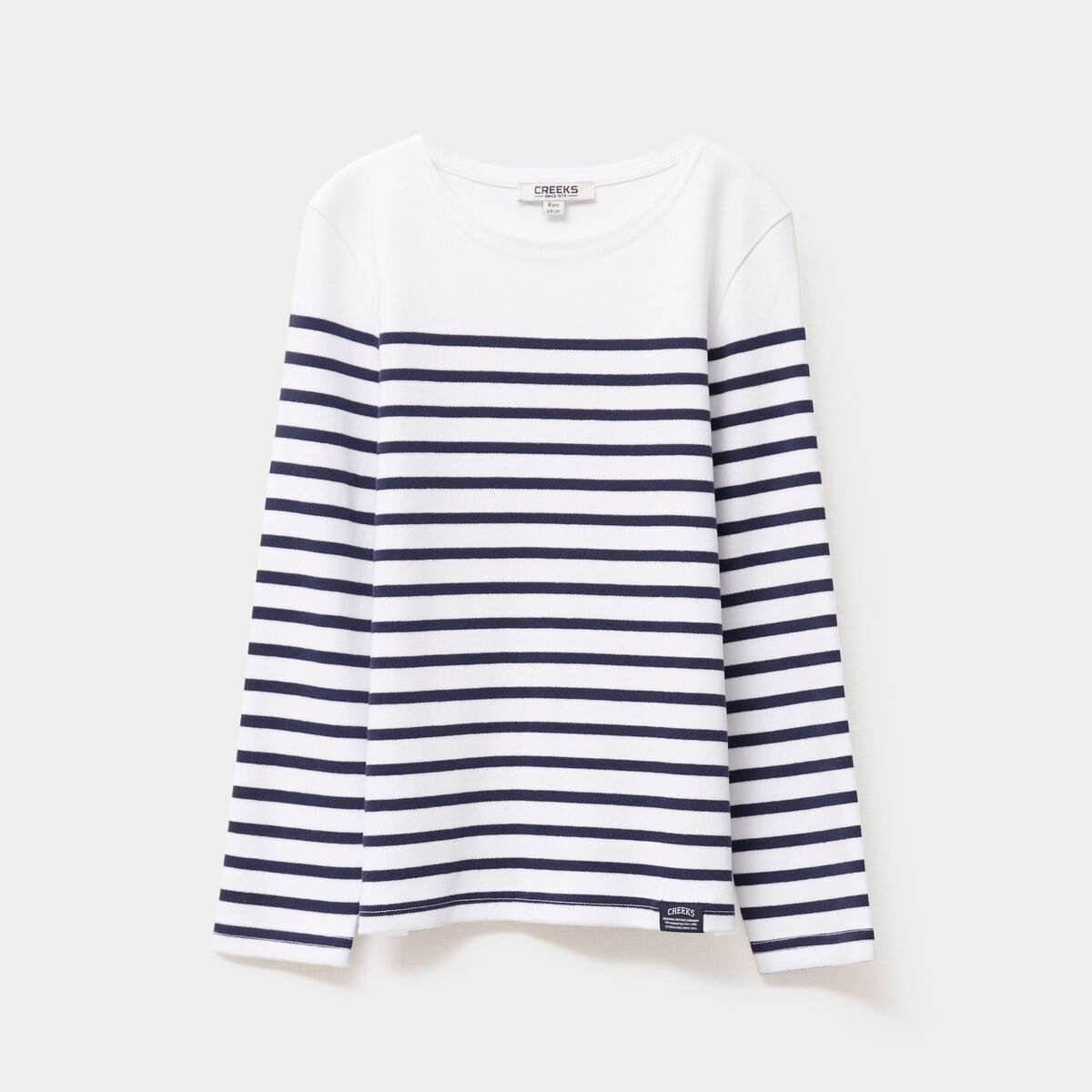 T-shirt marini&egrave;re manches longues coton ecru fille