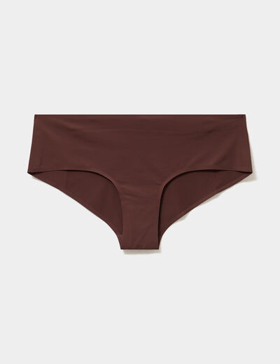Shorty microfibre sans coutures marron femme