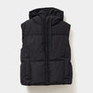 Doudoune doublée sans manches à capuche noir femme