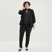 Débardeur encolure américaine cintré noir femme grande taille