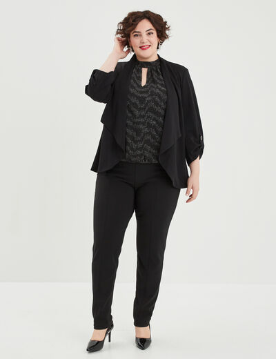 Débardeur encolure américaine cintré noir femme grande taille