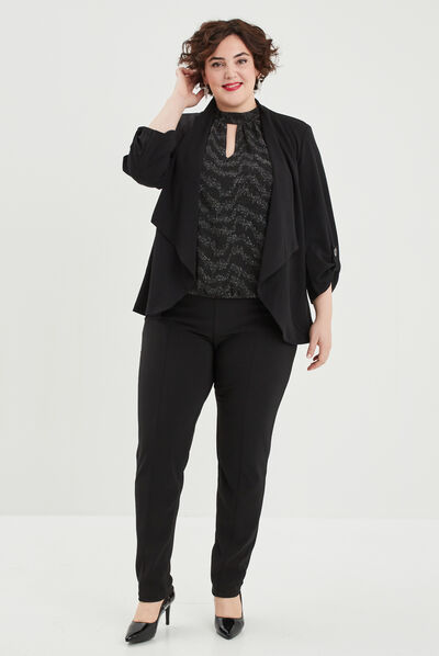 Débardeur encolure américaine cintré noir femme grande taille