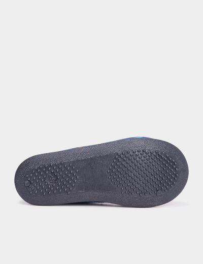 Chaussons effet velours bout rond bleu garçon