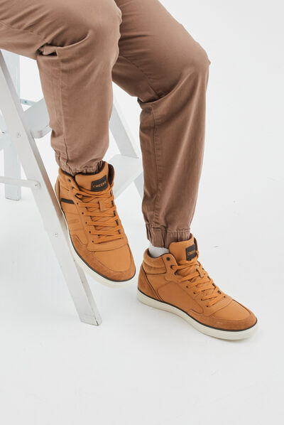 Baskets montantes à lacets Creeks Kibo jaune homme