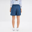 Short large jean coton ceinture à nouer denim double stone femme