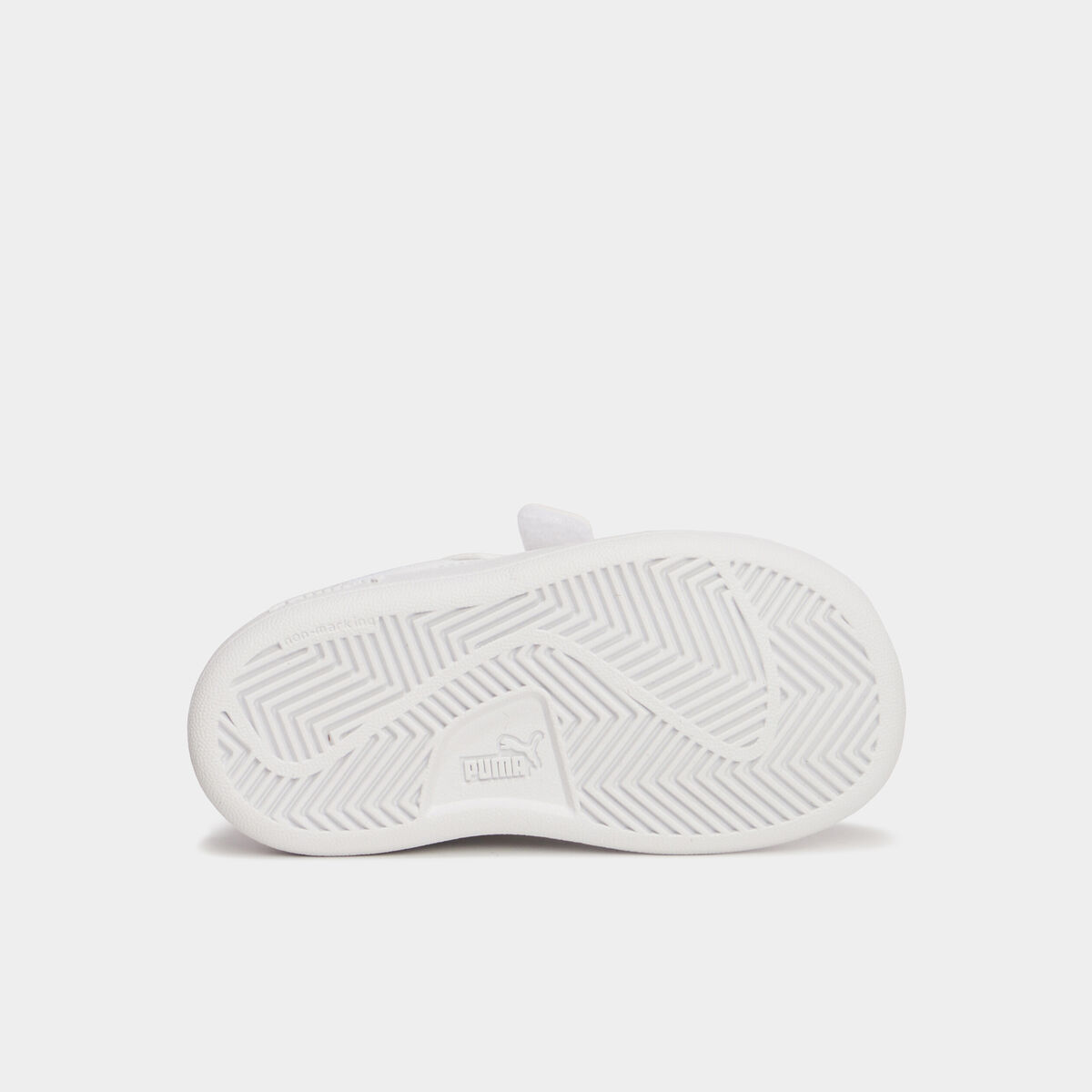 Tennis basses à scratchs Puma Smash blanc bébé fille