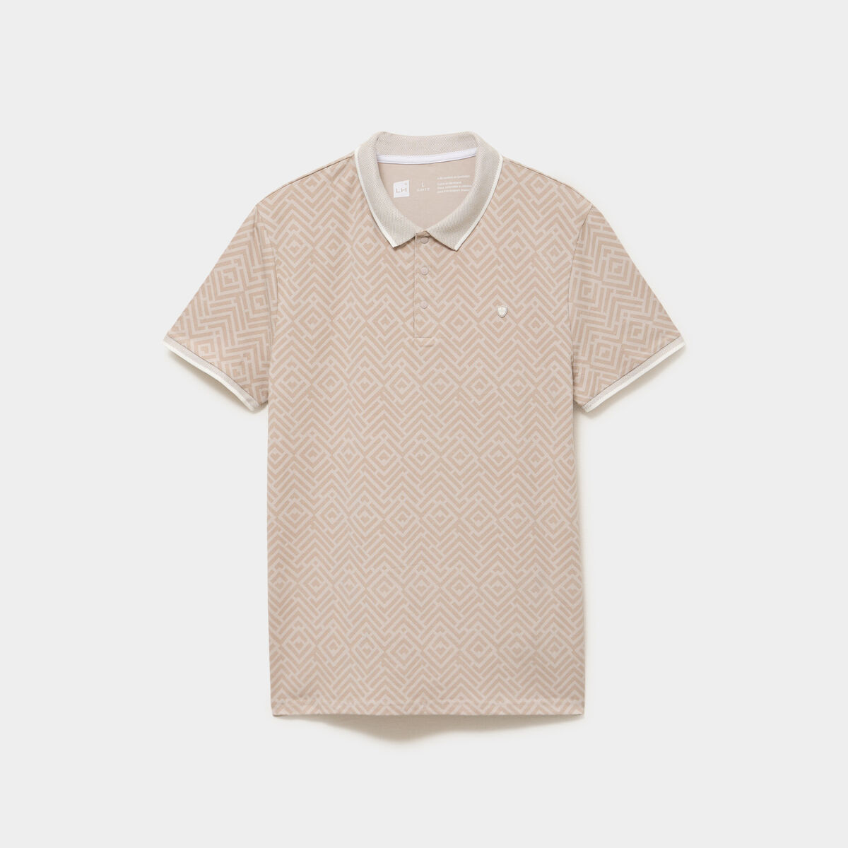 Polo slim manches courtes stretch gris homme