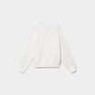 Sweat col rond oversize manches longues blanc femme