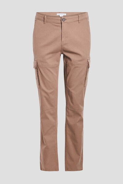 Pantalon cargo marron clair homme