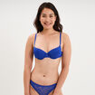 Soutien-gorge corbeille padd&eacute; dentelle bleu electrique femme