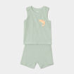 Ensemble 2 pièces débardeur short coton vert pastel bébé garçon