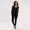 Veste courte zipp&eacute;e ajust&eacute;e noir femme