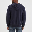 Sweat zipp&eacute; molleton &agrave; capuche bleu marine homme