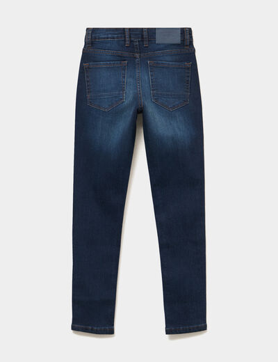 Jean skinny 5 poches taille ajustable bleu fonc&eacute; gar&ccedil;on