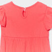 Robe volantée évasée manches courtes rose cerise bébé fille