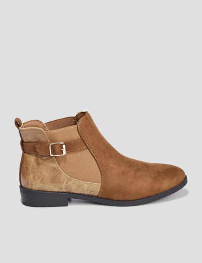 Bottines chelsea avec boucles marron femme