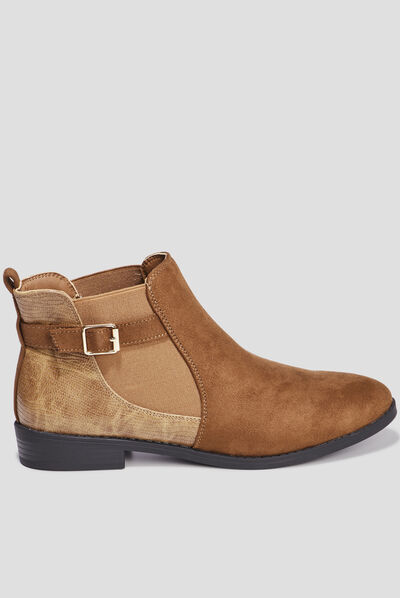 Bottines chelsea avec boucles marron femme