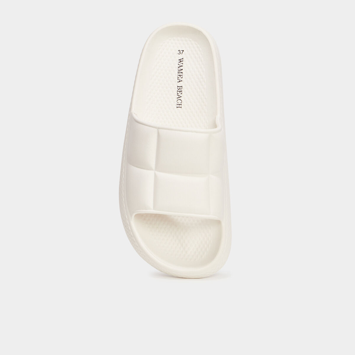 Claquettes matelassées Wamea Beach blanc femme
