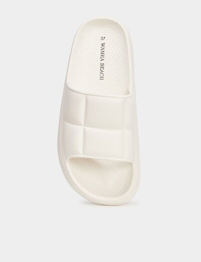 Claquettes matelassées Wamea Beach blanc femme