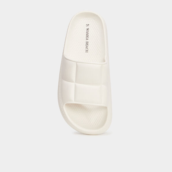 Claquettes matelassées Wamea Beach blanc femme