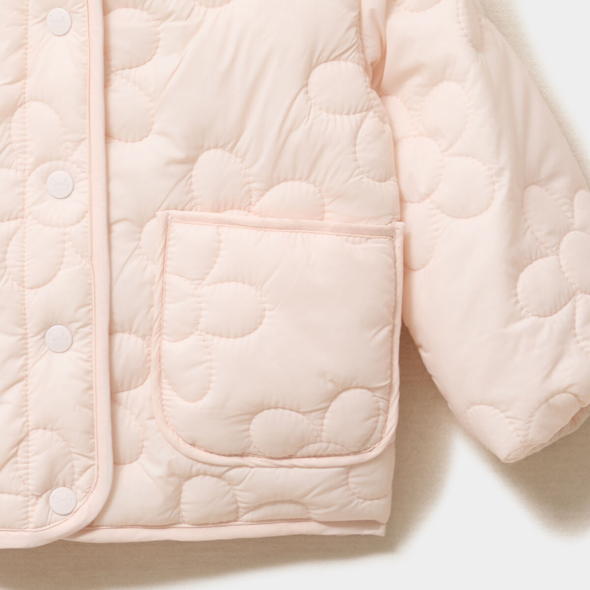 Doudoune matelass&eacute;e &agrave; capuche beige b&eacute;b&eacute; fille