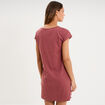 Chemise de nuit courte col rond rose framboise femme