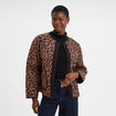 Veste matelass&eacute;e boutonn&eacute;e col rond camel femme