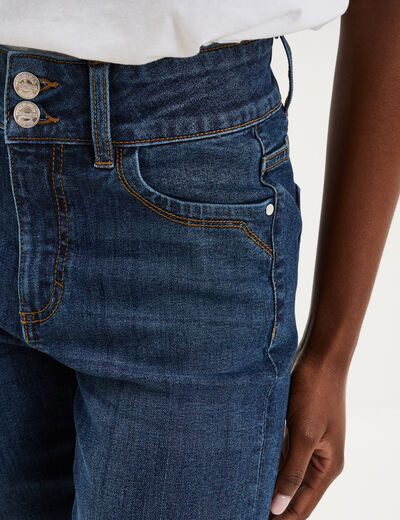 Jean denim droit en coton denim brut femme
