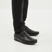 Mocassins confort &agrave; bout carr&eacute; noir homme