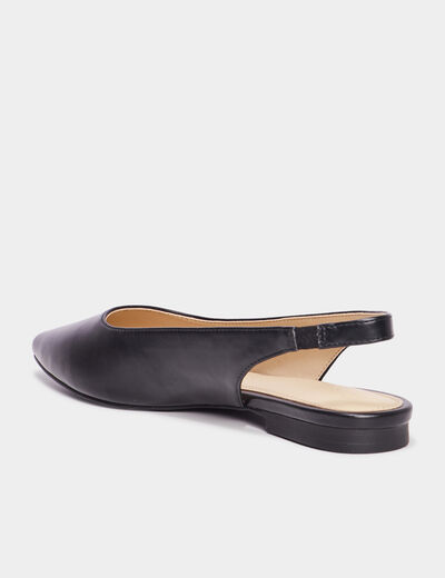 Ballerines slingback pointues noir femme